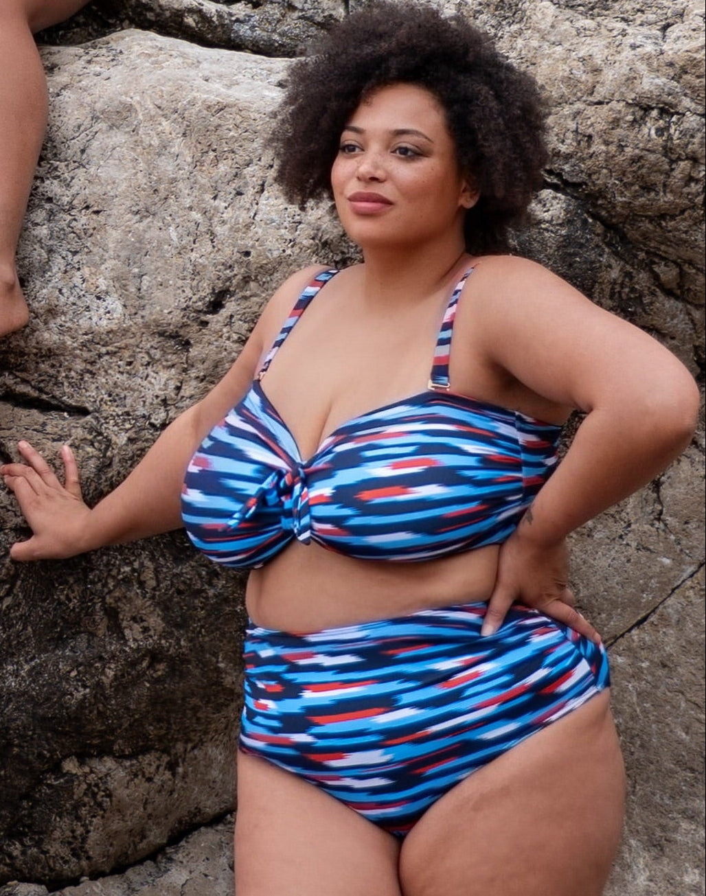 high waist bikini briefs with print