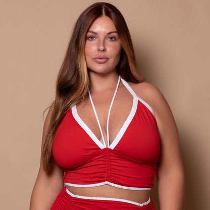 Azur Red Multiway Halter Bikini Top