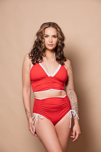 Azur Red Multiway Halter Bikini Top