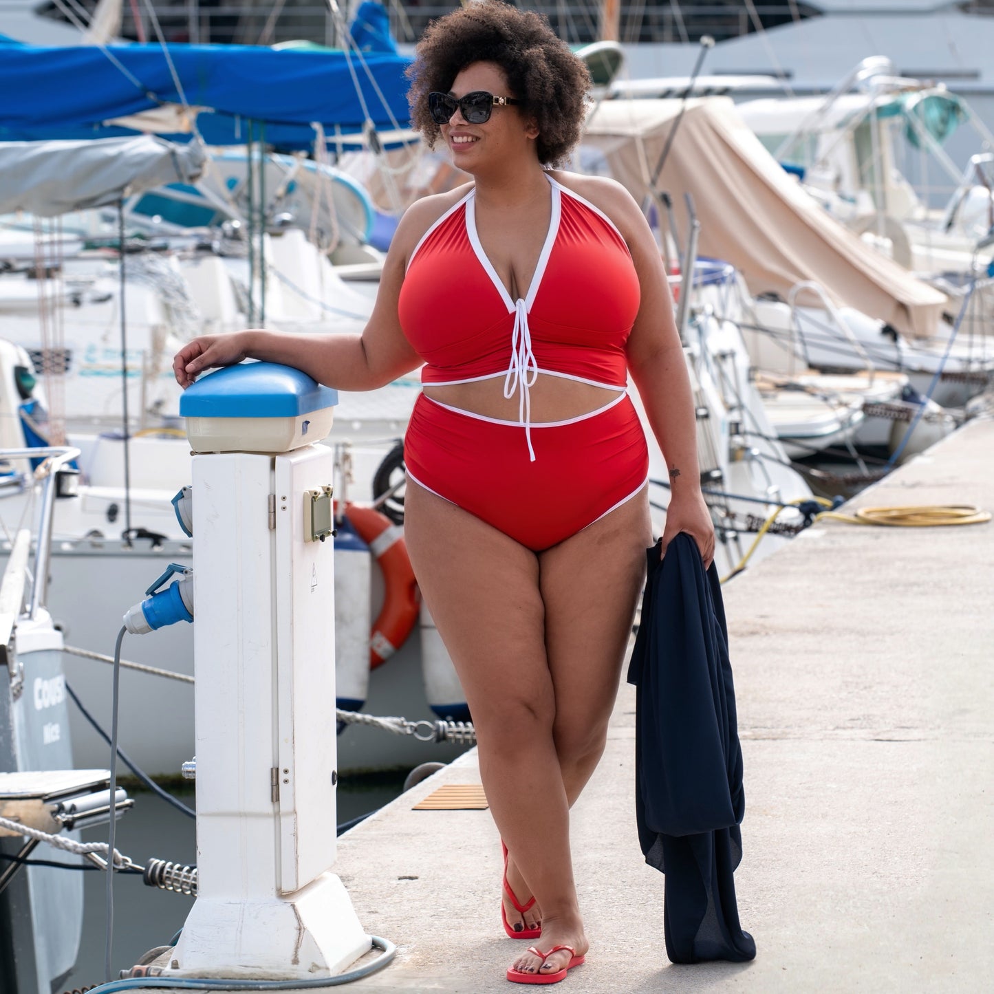 Azur Red High Waist Bikini Briefs