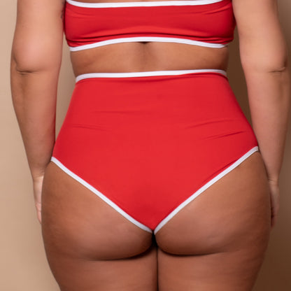 Azur Red High Waist Bikini Briefs