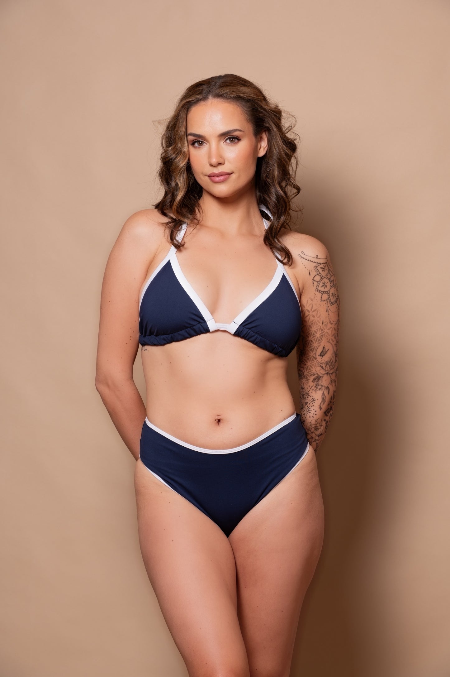 Azur Navy Triangle Bikini Top