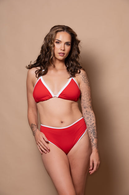 Azur Red Triangle Bikini Top