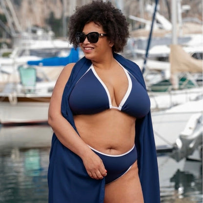 Azur Navy Triangle Bikini Top