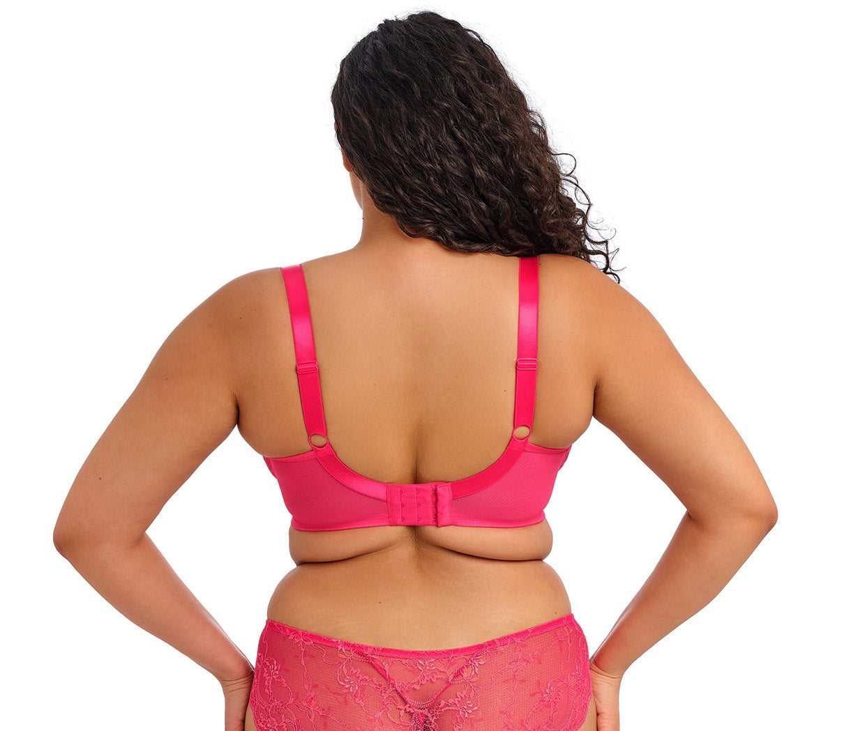 azalea pink underwired plussize plunge bra 