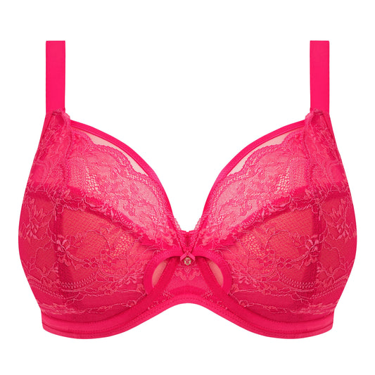 azalea pink underwired plussize plunge bra 