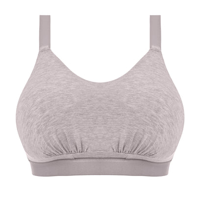 Grey bralette on a white background