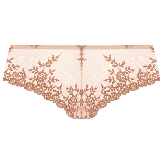 women's tanga in lace with embroidered flowers