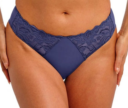 denim blue brief with lace details