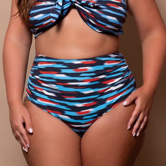 high waist bikini briefs with print 