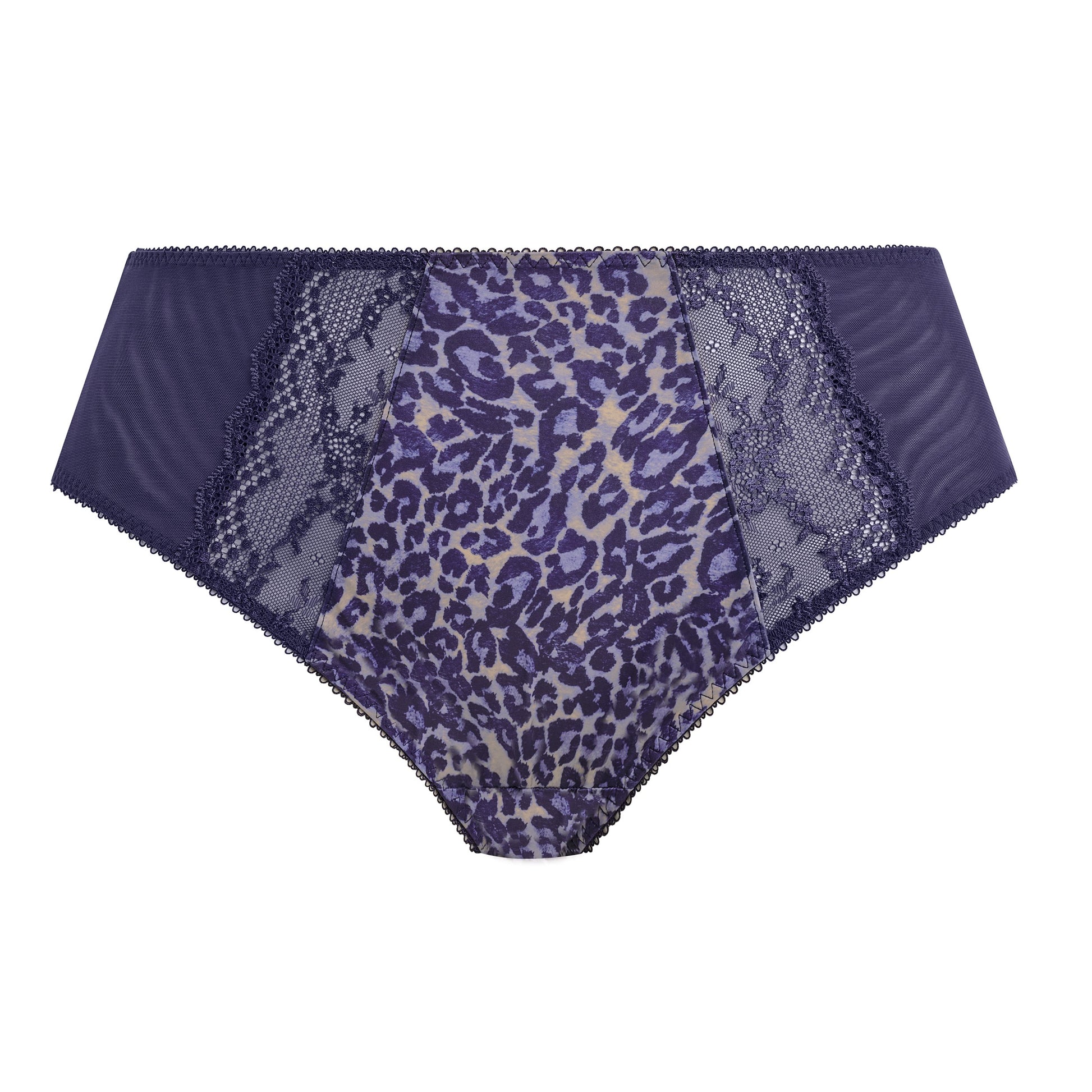 blue purple lingerie bottoms with animal print on a white background