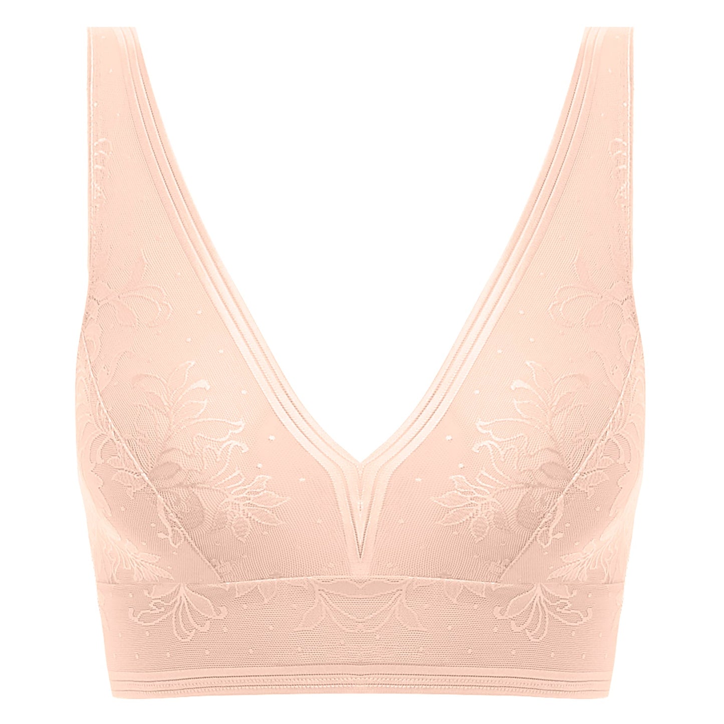 Lace bralette in soft pink nude color