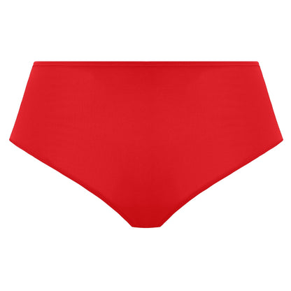 Red high-waisted lingerie bottom on a white background