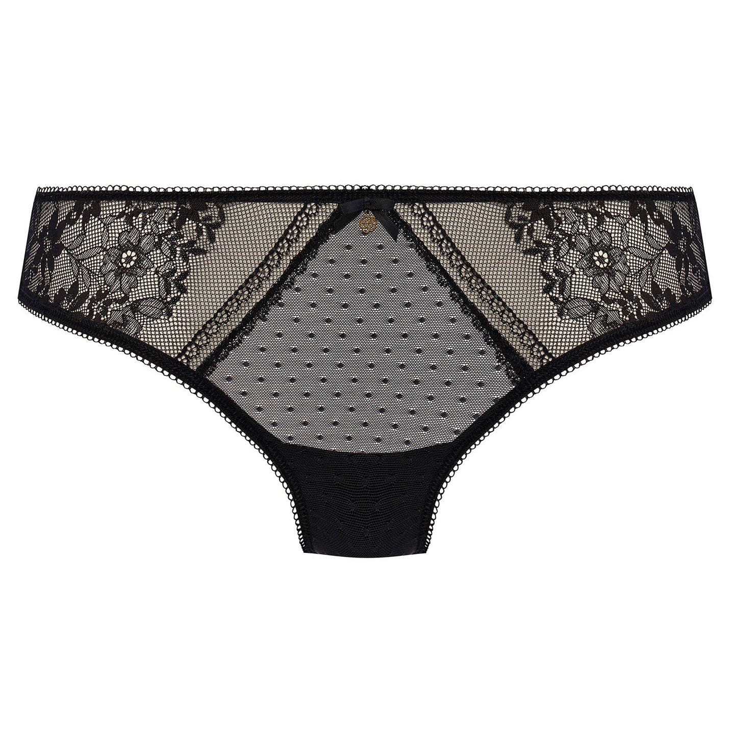 black lace and mesh brief