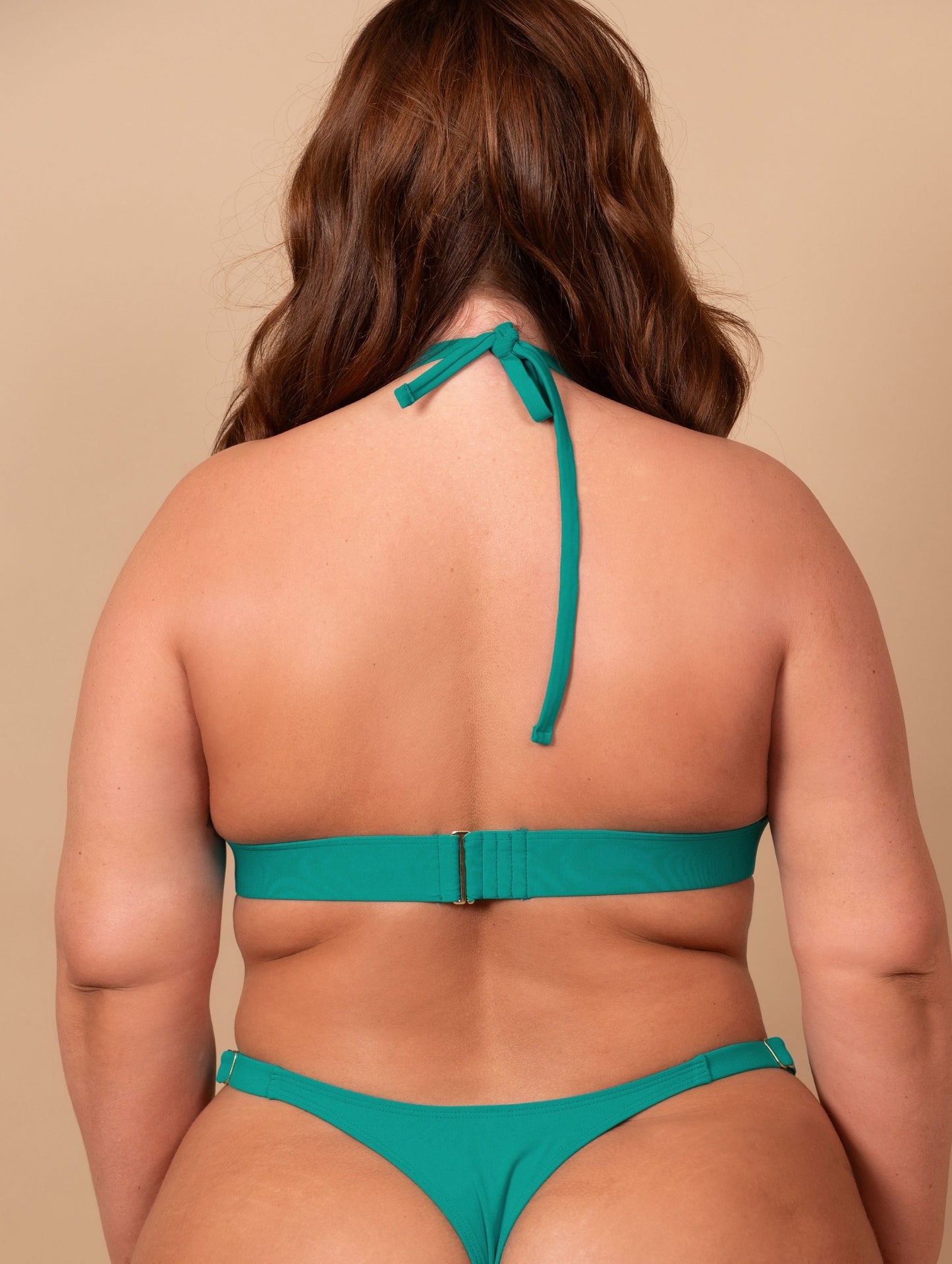 The Class Triangle Bikini Top with wide elastic band and adjustable hook closure